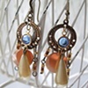 Amber & blue medley earrings - E 153