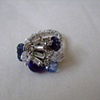 Blue & crystal ring - R15