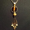 Amber stone with yellow and gold necklace - N 29