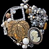 Flowers & cameo necklace - N 196