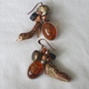 Shoe fetish earrings with pure amber - E 107