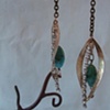 Gold & turquoise glam earrings E 173