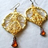 Gold & amber glam earrings - E 83