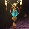 Stunning blue with bone & shells necklace - N 30