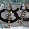Black with opalescent earrings - E 76