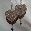 Carved heart earrings E 196