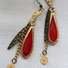 Electric red & gold earrings - E 213