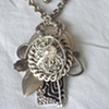 Fancy white filigree & silver necklace - N 113