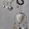 White faceted jingly earrings E 205