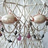 Crackled glass chandelier earrings - E 135