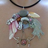 Peach & pink shell cluster necklace - N 86