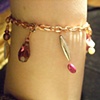Purple crystal & shell bracelet - B 05