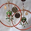 Green & orange Diwale hoop earrings - E 126