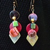 Pink & purple melange earrings - E 64