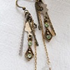 Silver & gold fringe earrings - E 194