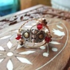 Sterling ring with red crystal clusters - R 03