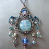 Blue stone wire necklace - N 23