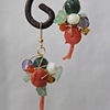Red coral clump 'o colour earrings E 188