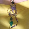 Silver with green & fairy necklace
