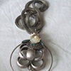 Steel & pearl long necklace - N100