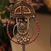 Studded silver & burgundy necklace N 223