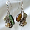 Pearl & silver asymmetrical earrings - E 115