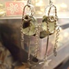 Sea weed green & silver,  earrings - E 12