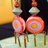 Artisan glass colourful earrings - E 49