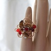 Golden curls with tiger eye ring - R 25