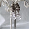 Silver & jewel drop earrings E 145