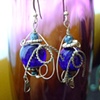 Blue bobbles with silver findings - E 62
