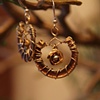 Copper rings with rose earrings E 214