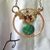 Teal butterfly necklace N 143