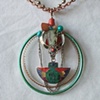 Emerald  & glass bangle necklace - N102