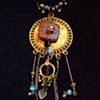 Gold, blue & hint of silver necklace - N 20