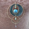 Green blue & copper looong necklace - N 125
