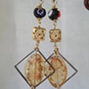 Diamond drop w artisan glass earrings  E 176
