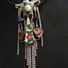Vintage cascade & leather necklace - N 25