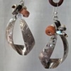 Silver ribbon vintage earrings E 170