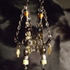 Chain chandelier in gun metal earrings - E 13