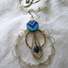 Blue & silver hoop earrings E 81