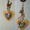 Handicraft heart earrings E 180
