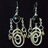 Faceted black chandelier earrings - E 63