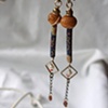 Painted flower earrings E 152