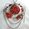 Silver lady bug necklace - N 140