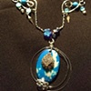 Marbled turquoise in blue & white necklace - N 36
