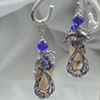 Silver Dolphin & Indigo earrings - E 10