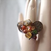 Earth tones on stone ring - R 21