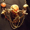 Gold heart neckalce with stones - N 65