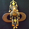 Brown wood with butterfly necklace - E 78